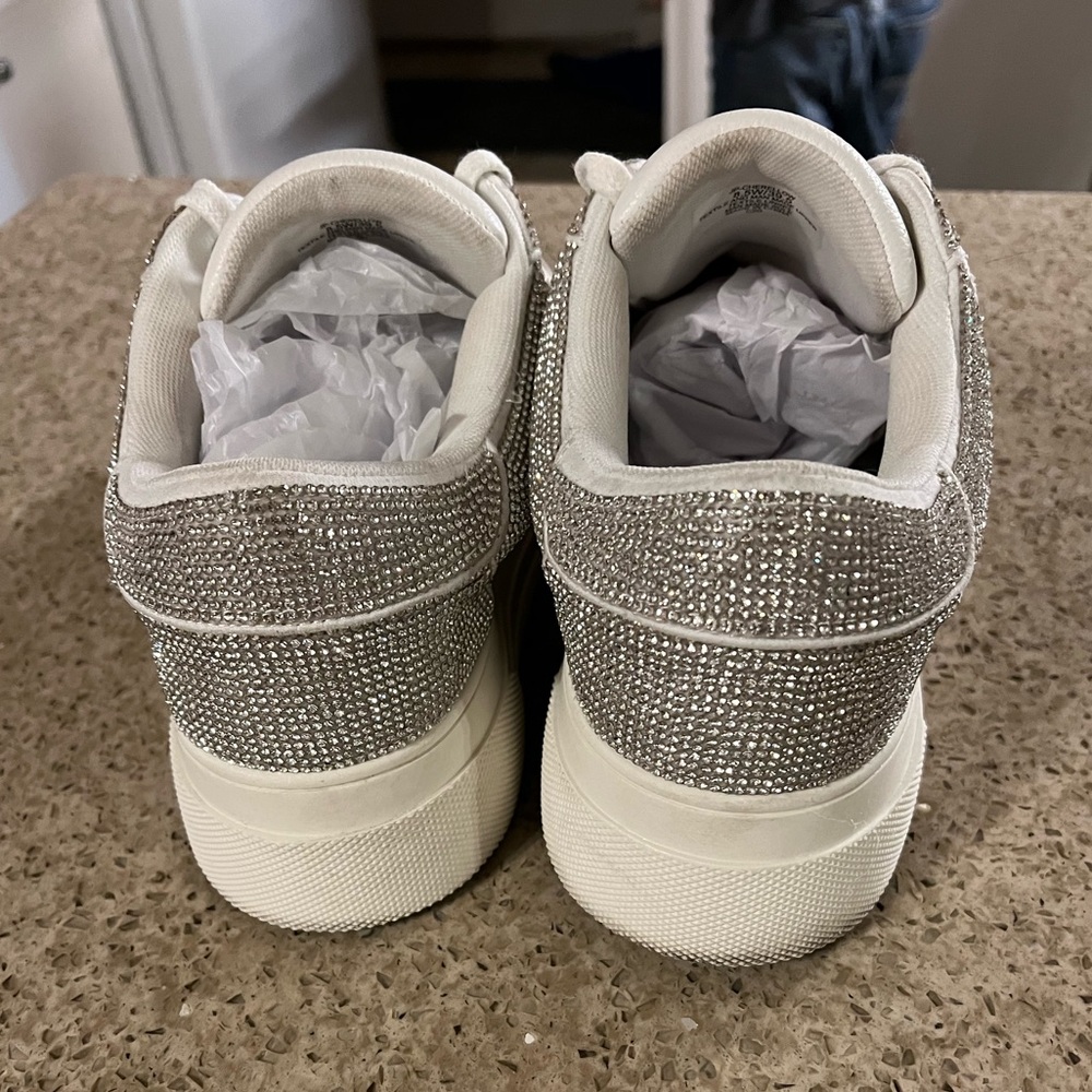 Jessica Simpson Cherello Rhinestone Sparkle Platform Sneaker 8.5w - Lightly worn - Picture 5 of 10